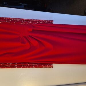 Womens red holiday pant-suit/dress